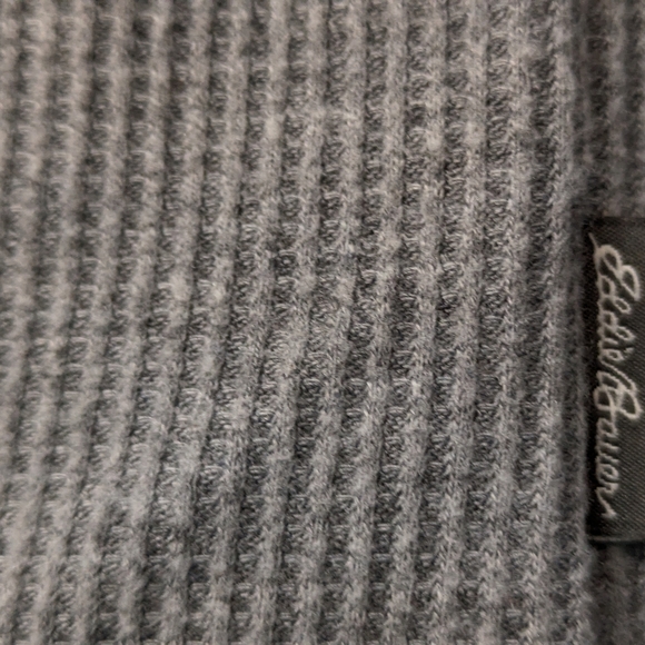 Eddie Bauer Waffle Textured Long Sleeve Gray Sleepwear Shirt Men’s Medium - Picture 4 of 13